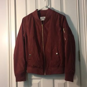 Red bomber jacket